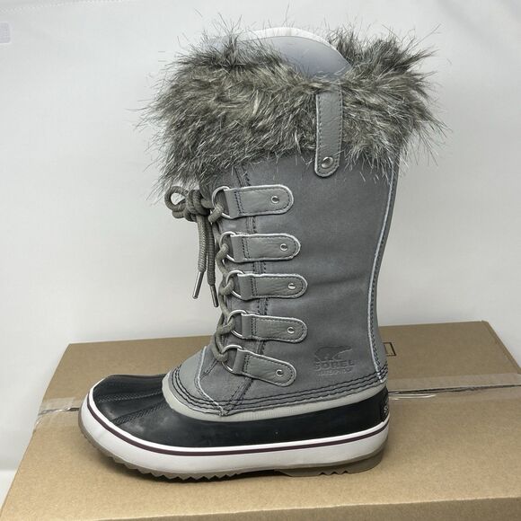 Sorel Joan of Arctic Women’s 6 Grey Waterproof Fur Winter Snow Boot STORE MODEL - Picture 10 of 16